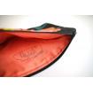 Pochette tissu fleurs rose corail, noir, fluo