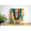 Sac totebag en tissu fleurs jaunes - Sac cabas - Sac de courses - sac fait main en France