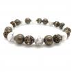 Bracelet en pyrite et howlite naturelles