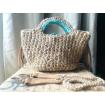 PALERME - Sac panier, customisé au crochet ficelle de jute - modèle « Indien »