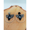 Boucles d'oreille "Anges" - argenté et noir/ Chibiz Créations