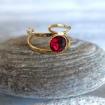Bague cristal de Swarovski grenat et or