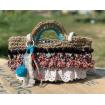 PALERME - Sac panier, customisé au crochet ficelle de jute - modèle « bohémien  »