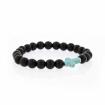Bracelet Lucky onyx et croix turquoise
