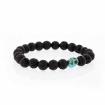 Bracelet Lucky pierre de lave et skullhead turquoise