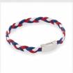 Bracelet tressé tricolore en cuir
