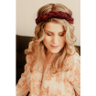 Headband tressé en velours bordeaux