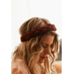 Headband tressé en velours bordeaux