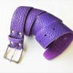 Ceinture en cuir grainé violet