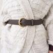 Ceinture femme en cuir grainé marron