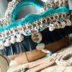 PALERME - Sac panier, customisé au crochet ficelle de jute - modèle « Indien »