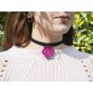 Collier Ras-de-Cou Patty Noir et Mauve