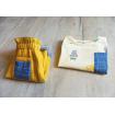 Short réversible bébé en coton bio à carreaux jaune et bleu