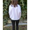Sweat femme Blanc détails Perles