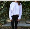 Sweat femme Blanc détails Perles