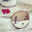 Décoration de Noël naturelle en bois - rondelle 1 sapin