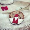 Décoration de Noël naturelle en bois - rondelle Père Noël