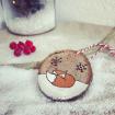 Décoration de Noël naturelle en bois - rondelle renard couché