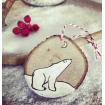 Décoration de Noël naturelle en bois - rondelle ours polaire