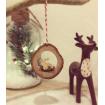Suspension de Noël naturelle en bois - renne