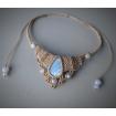 Collier Macramé - Opale Owyhee - Pierre Fine - Bijoux - Fait main/ Handmade
