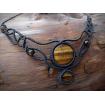 Collier Macramé - Oeil de Tigre - Pierre Fine - Bijoux - Fait main/ Handmade