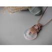 Pendentif Macramé - Quartz Rose - Pierre Fine - Bijoux - Fait main/ Handmade