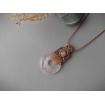 Pendentif Macramé - Quartz Rose - Pierre Fine - Bijoux - Fait main/ Handmade