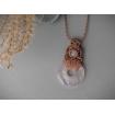 Pendentif Macramé - Quartz Rose - Pierre Fine - Bijoux - Fait main/ Handmade