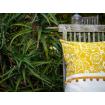 Coussin imprimé "fleurs" jaune