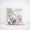 Coussin imprimé "végétal" taupe
