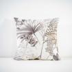 Coussin imprimé "végétal" taupe