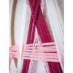 Tissage croisé "framboise, rose et blanc"