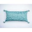 Coussin "feuilles" turquoise