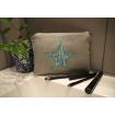 Pochette Tissu Lin Etoile Bleue