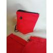 Porte monnaie corail et ses 2 pochettes assorties