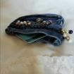 Porte monnaie en poches de jeans et perles recyclées