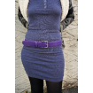 Ceinture en cuir grainé violet