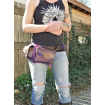 Ceinture de hanches utilitaire en patchwork de cuirs violets