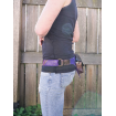Ceinture de hanches utilitaire en patchwork de cuirs violets