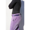 Ceinture utilitaire multi poches en patchwork de cuirs violets et noirs pour voyage ou festival