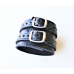 Bracelet large unisexe en cuir souple noir