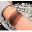 Bracelet unisexe en cuir marron