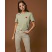 T-shirt sage mixte - Brodé "Travel lover"