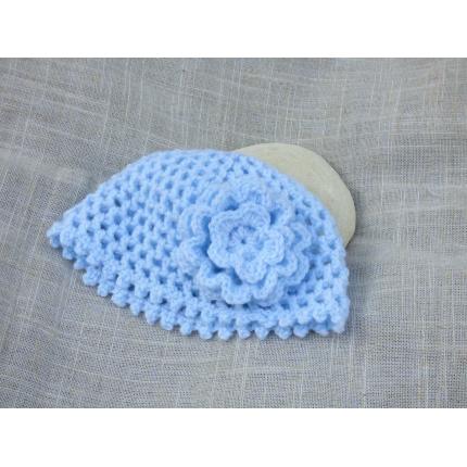Bonnet de naissance Fleur Bleue