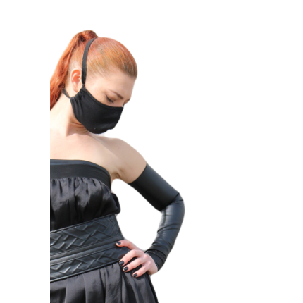 Manchons noir jersey viscose ou jersey enduit