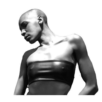 Crop-Top noir - jersey viscose ou jersey enduit