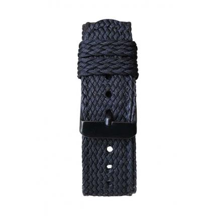 Bracelet nylon tressé noir boucle noire