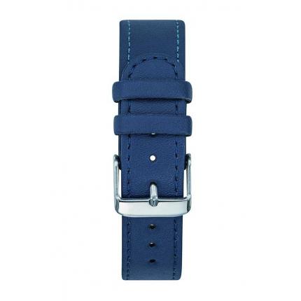 Bracelet façon cuir bleu boucle chromée