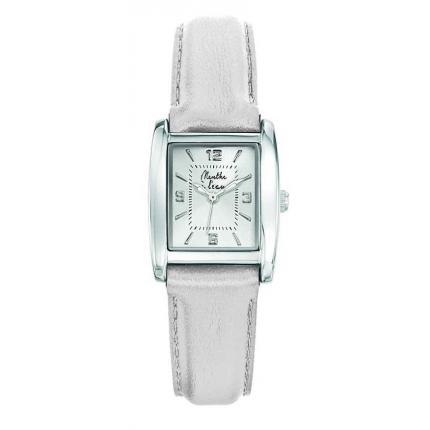 La Rectangle cuir argenté